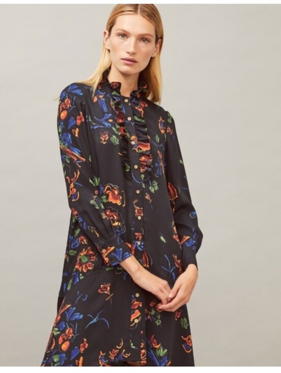 Tory Burch Dresses & Skirts - Tory Burch Cora Ruffled Floral Crepe Dress